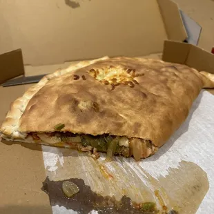 Sausage and peppers calzone