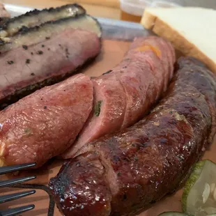 Cheddar jalapeño and brisket sausage