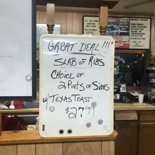 Slab of rib special! Seriously such a good deal