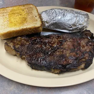 Steak,baked potato and salad $17