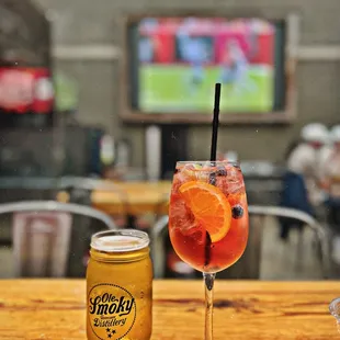 Sangria and draft beer