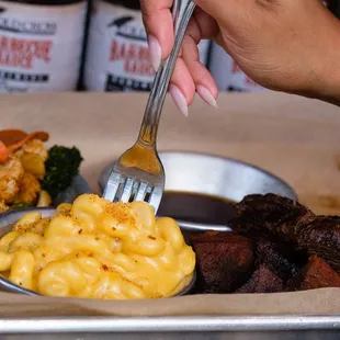 "Creamy dreamy mac 'n' cheese  Featuring Cavatappi pasta and house-made Worcestershire cheese sauce.