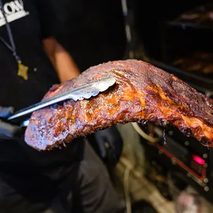 Try our full slab of baby back ribs, dry-rubbed with chef Tony's signature "Scruggs Rubs" and slow-smoked over Applewood logs.