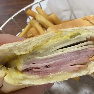 Cuban Authentic Sandwich with fries