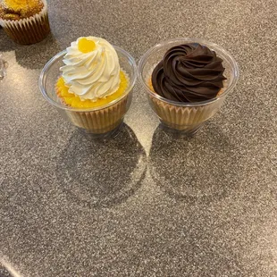Lemon mousse cupcake and Chocolate Ganache cupcake
