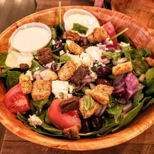 Mediterranean Garden Salad at Old Dayton Pizza at Riverside Hideaway