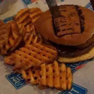a burger and fries
