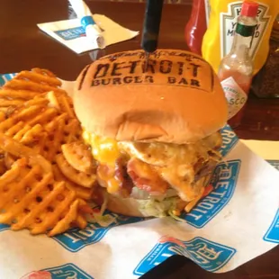 Gratiot Burger, loaded. It&apos;s 6 inches tall.