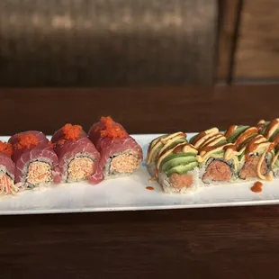 Red Dragon Roll and Godzilla Roll
