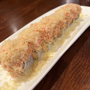 a long roll of sushi