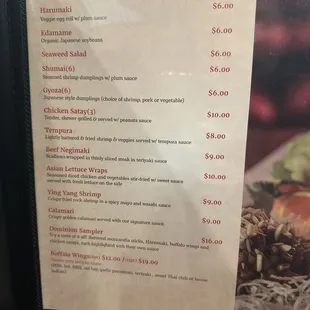 menu