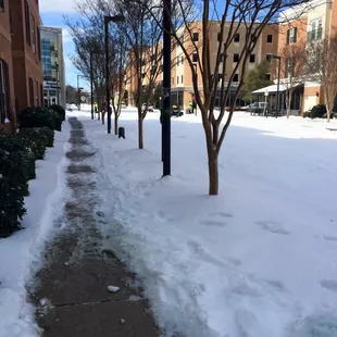 Village in the snow.