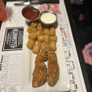 Kids Chicken tenders and Tots