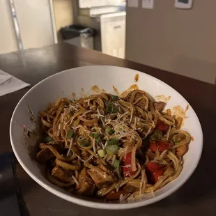 Cajun pasta! They do not skimp on the meat!!!!