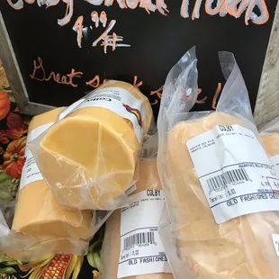 a variety of cheeses