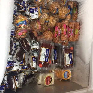 a cooler full of food