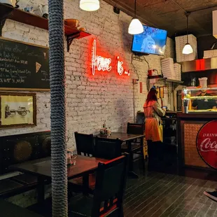 Love is... a cozy atmosphere with your pizza