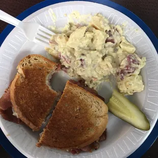 Beautiful Reuben and potato salad