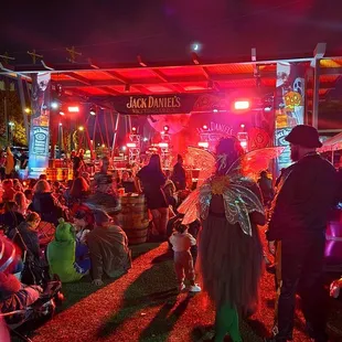 a crowd of people dressed in costumes