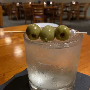 Extra dirty martini on the rocks during happy hour $5.00! And it was so delicious!!