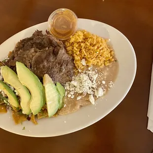 Beef Chilaquiles Plate, Yumm!