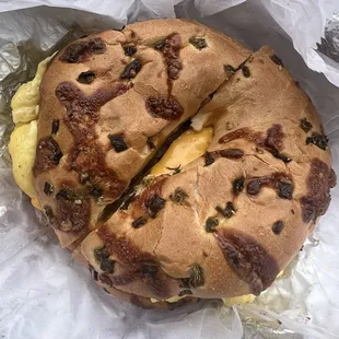 Egg and Cheese with Choice of Meat Bagel Sandwich