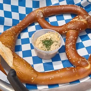 a pretzel and dip
