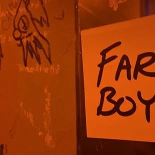 a sign that says fart boyz