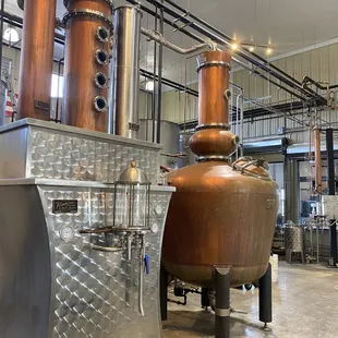 copper still in a factory