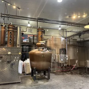 the inside of a brewery