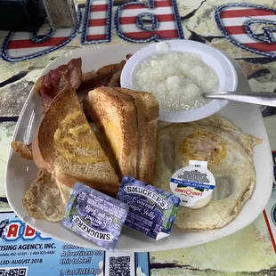 Old Glory&apos;s Breakfast w/ Eggs, Bacon, Grits, &amp; Toast