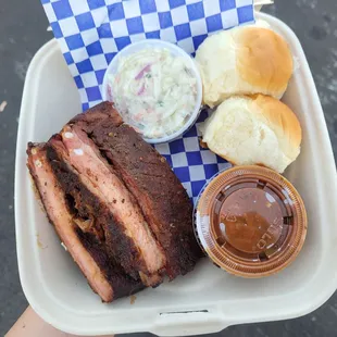 ribs and coleslaw