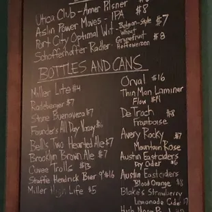 Drink list