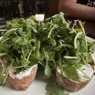 Arugula Goat Cheese Toast