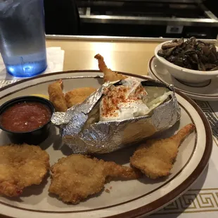 Fried shrimp dinner