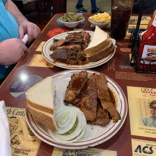 Combination plate and brisket plate.