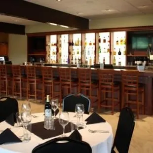 the bar and dining room