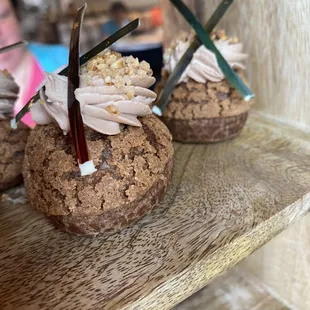  display of cupcakes with frosting and sprinkles