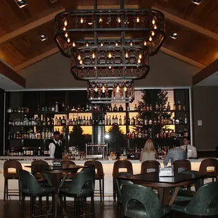 The Old Hickory Steakhouse's aesthetic was rustic-chic with wood accents and rod iron light fixtures.