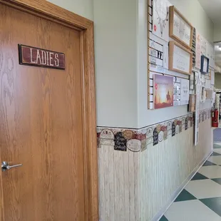 Ladies room to the left when you enter the building