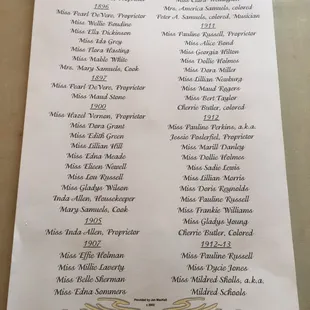 The ladies who worked in the house