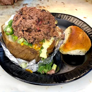 Chopped brisket potato