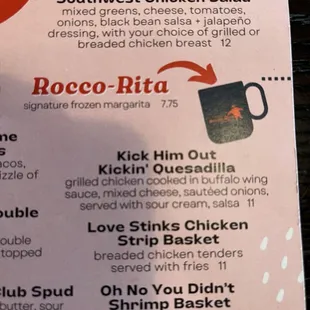 Menu, had shrimp very good