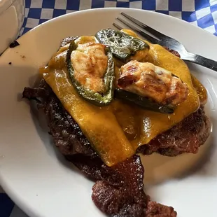 Jalapeño burger minus the bun. Excellent!