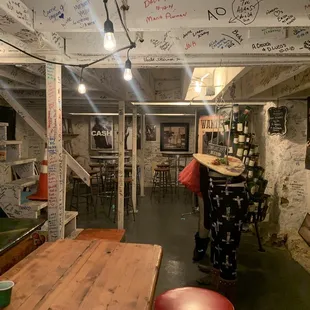 the inside of a basement