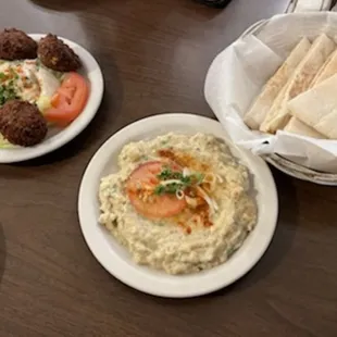 Falafel and Baba Ganouj