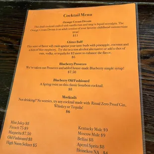 menu