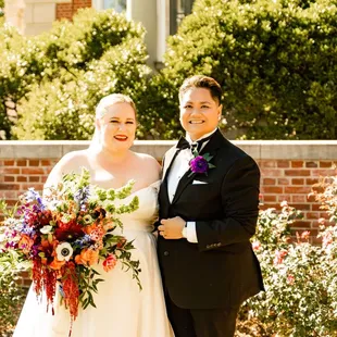 My bouquet and my friend's boutonniere