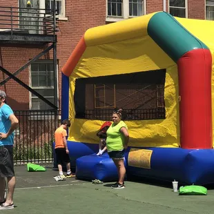 One of the bouncy houses he went back and forth in - poor thing out in the full sun. Thank you for having all the bouncy houses!