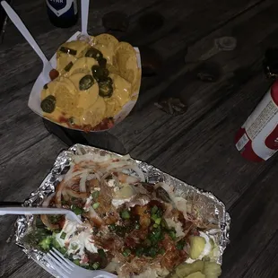 Brisket loaded potato and nachos to share